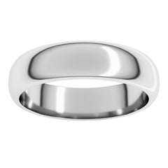 Sterling Silver 5 mm Half Round Band Size 15.5