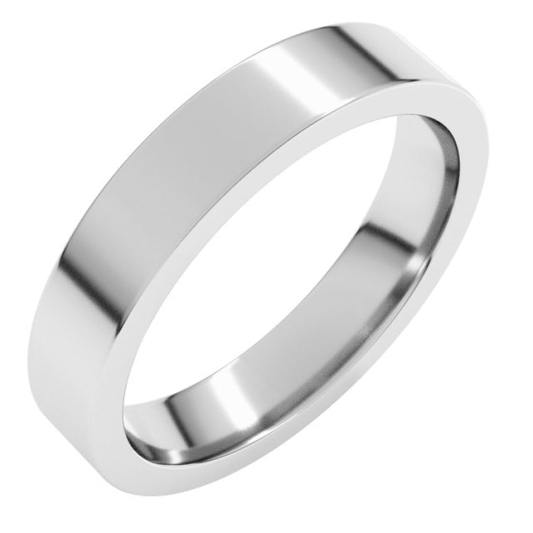 Sterling Silver 4 mm Comfort-Fit Flat Band Size 5