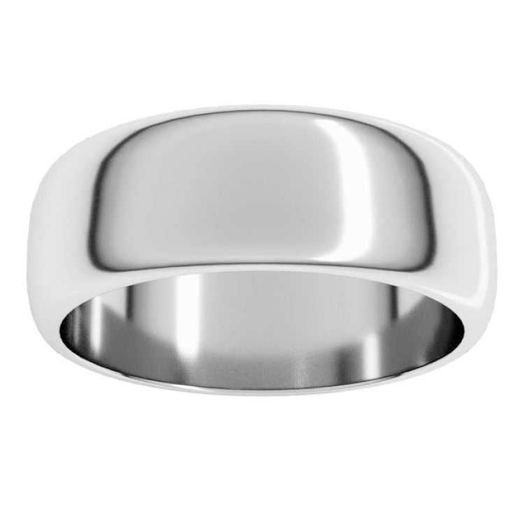 Sterling Silver 7 mm Half Round Band Size 14