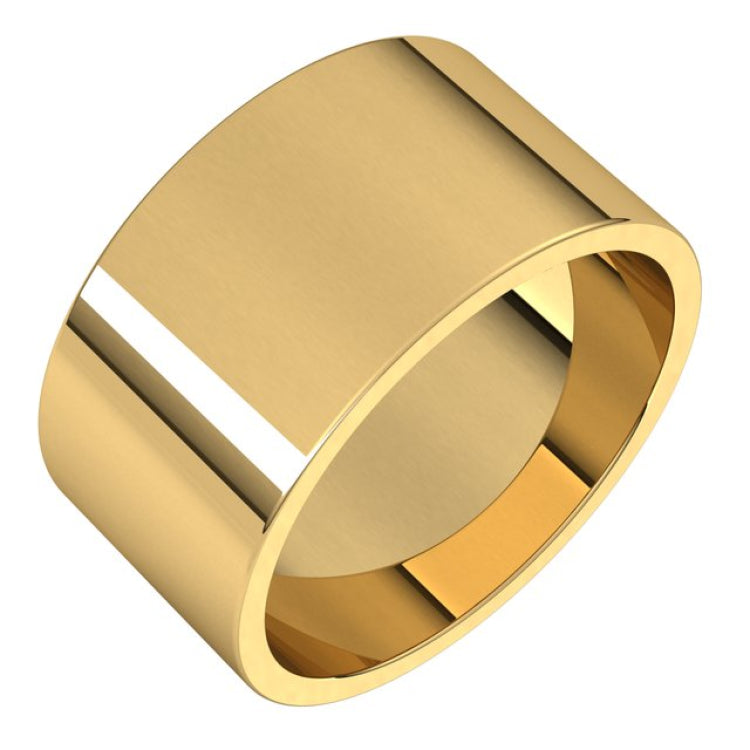 14K Yellow Gold 10 mm Flat Band Size 7