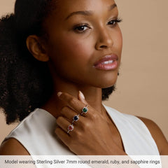 Sterling Silver Lab-Grown White Opal & .01 CTW Natural Diamond Ring