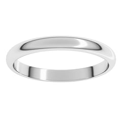 Platinum 2.5 mm Half Round Band Size 8