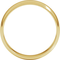 10K Yellow Gold 5 mm Lightweight Half Round Band Size 5.5