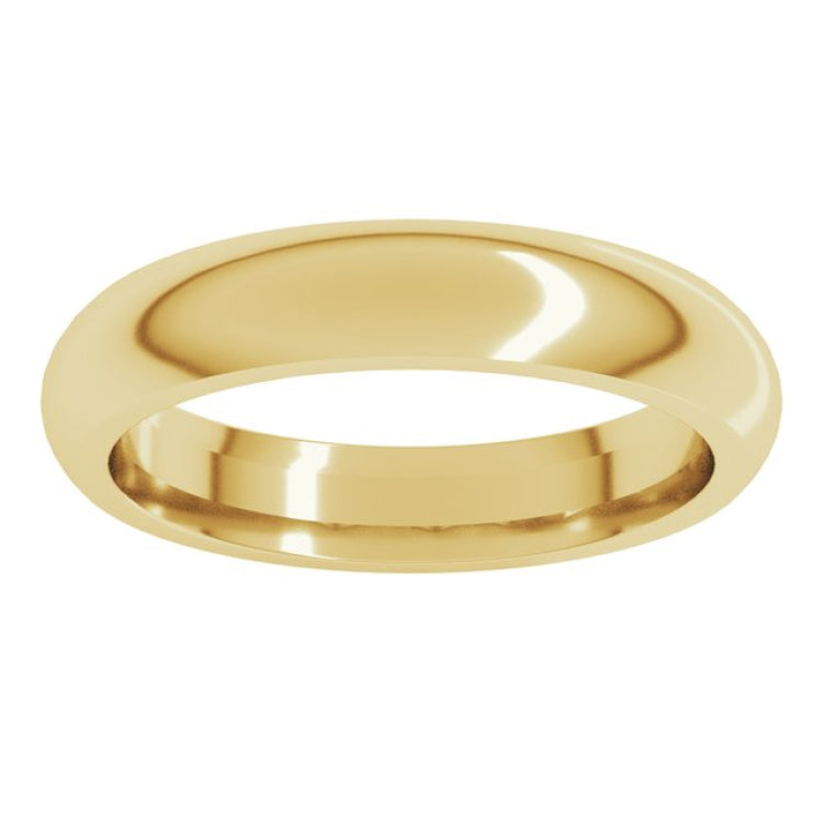 14K Yellow Gold 4 mm Comfort-Fit Half Round Band Size 6.5