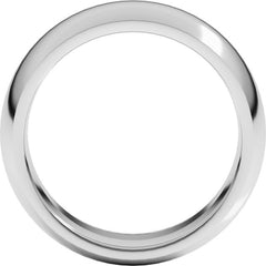 14K White Gold 8 mm Comfort-Fit Half Round Band Size 7.5