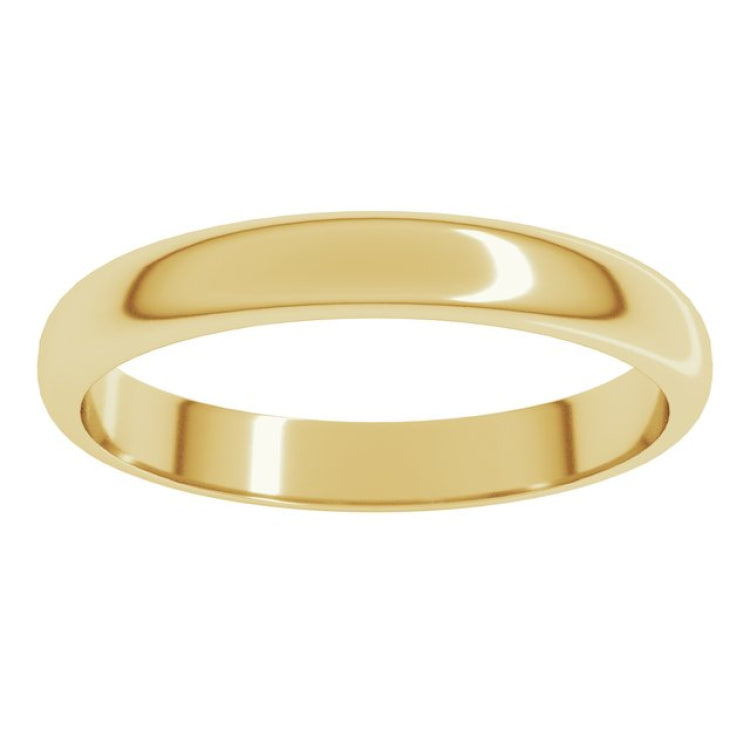 10K Yellow Gold 3 mm Half Round Band Size 4.5