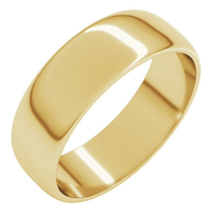 10K Yellow Gold 6 mm Lightweight Half Round Band Size 11