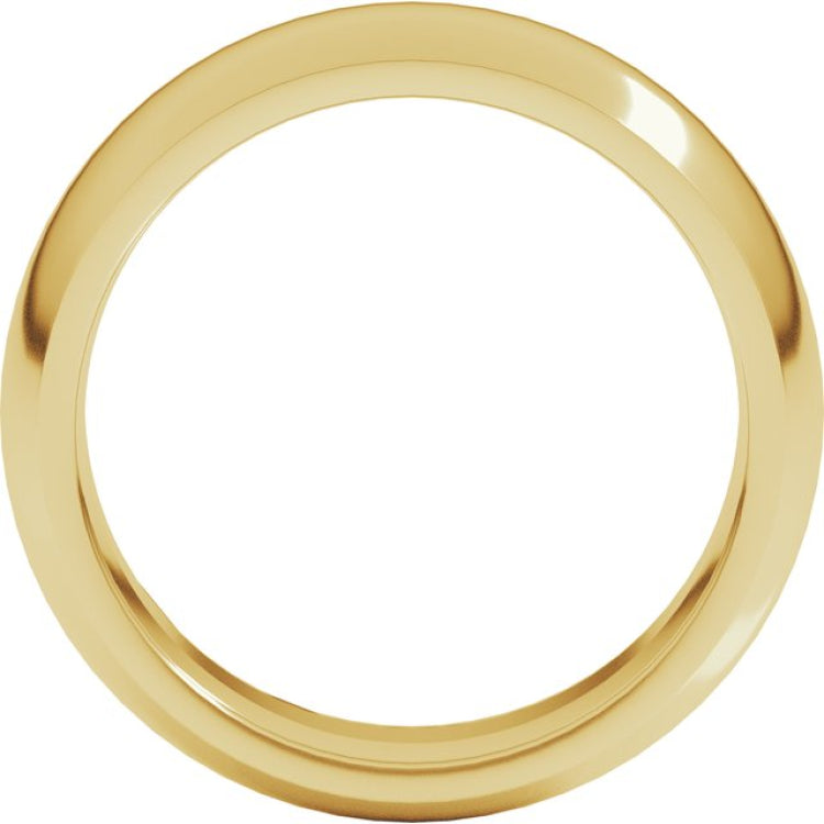 10K Yellow Gold 7 mm Comfort-Fit Half Round Band Size 9