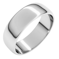 14K White Gold 6 mm Lightweight Half Round Band Size 7