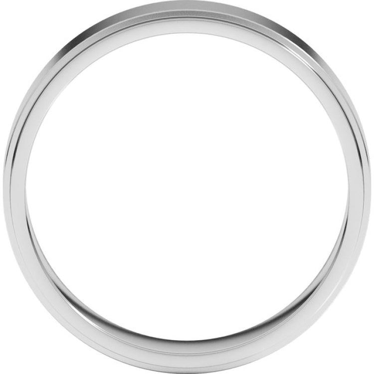10K White Gold 5 mm Stepped-Edge Flat Band Size 10