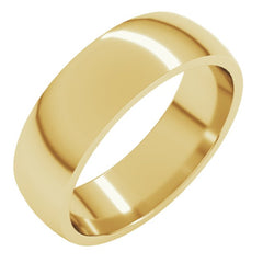 18K Yellow Gold 6 mm Lightweight Comfort-Fit Half Round Band Size 10.5