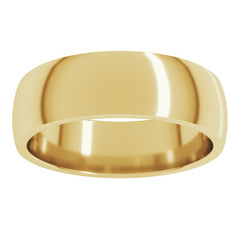 18K Yellow Gold 6 mm Lightweight Comfort-Fit Half Round Band Size 10.5