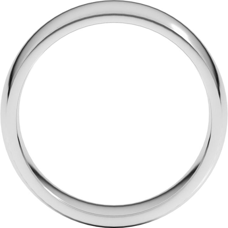 14K White Gold 7 mm Lightweight Comfort-Fit Half Round Band Size 11.5