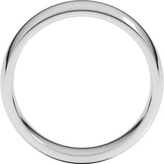 14K White Gold 7 mm Lightweight Comfort-Fit Half Round Band Size 11.5
