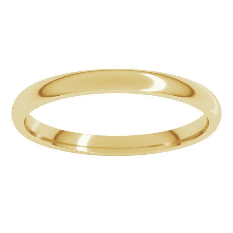 10K Yellow Gold 2 mm Lightweight Comfort-Fit Half Round Band Size 4.5