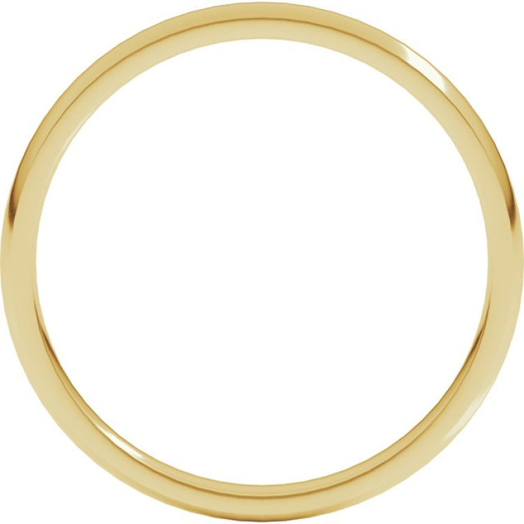 10K Yellow Gold 2 mm Lightweight Comfort-Fit Half Round Band Size 8