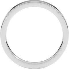 14K White Gold 3 mm Comfort-Fit Flat Band Size 7.5