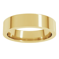 10K Yellow Gold 5 mm Comfort-Fit Flat Band Size 7