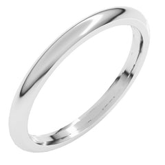 18K White Gold 2 mm Comfort-Fit Half Round Band Size 6