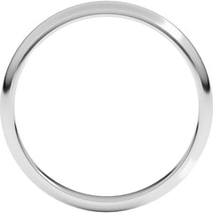 14K White Gold 2.5 mm Half Round Band Size 6