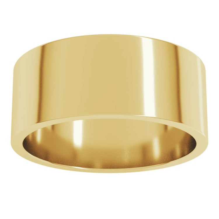 14K Yellow Gold 8 mm Flat Band Size 10
