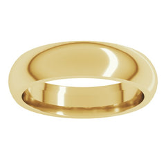 10K Yellow Gold 5 mm Comfort-Fit Half Round Band Size 11