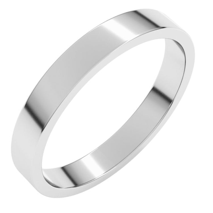 Platinum 3 mm Flat Band Size 6