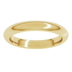 10K Yellow Gold 3 mm Comfort-Fit Half Round Band Size 5.5