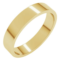 18K Yellow Gold 4 mm Flat Band Size 4