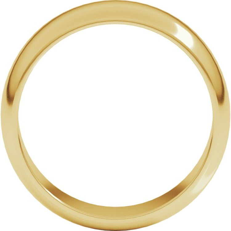 14K Yellow Gold 7 mm Half Round Band Size 12