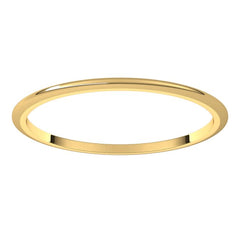 14K Yellow Gold 1 mm Half Round Band Size 9