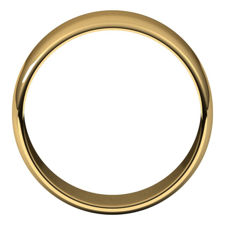 14K Yellow Gold 8 mm Lightweight Half Round Band Size 12.5