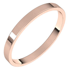 14K Rose Gold 2 mm Ultra-Lightweight Flat Band Size 8