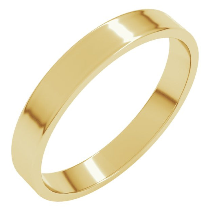 10K Yellow Gold 3 mm Ultra-Lightweight Flat Band Size 6