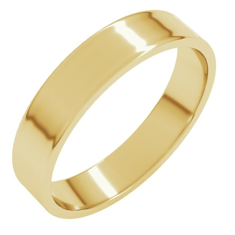 14K Yellow Gold 4 mm Ultra-Lightweight Flat Band Size 10