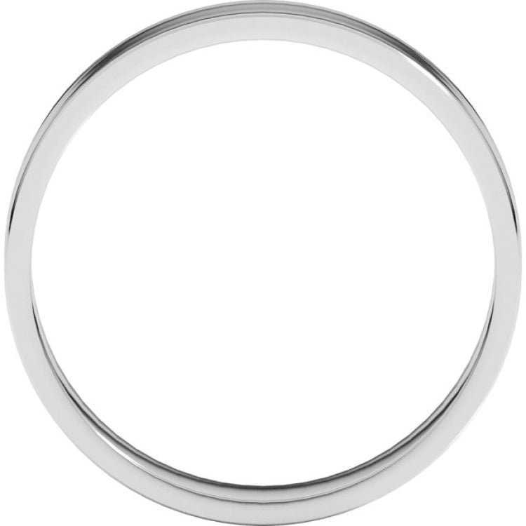 14K White Gold 4 mm Ultra-Lightweight Flat Band Size 6.5
