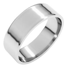 14K White Gold 6 mm Ultra-Lightweight Flat Band Size 7.5