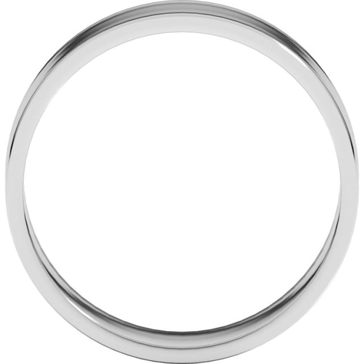 14K White Gold 6 mm Ultra-Lightweight Flat Band Size 7.5