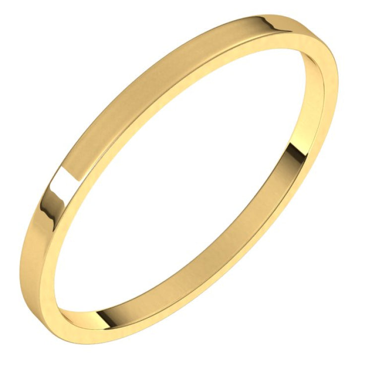 14K Yellow Gold 1.5 mm Ultra-Lightweight Flat Band Size 4.5