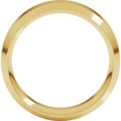 14K Yellow Gold 7 mm Beveled-Edge Comfort-Fit Flat Band Size 8