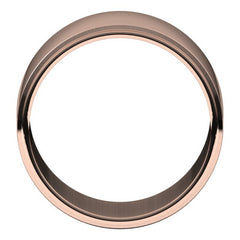 14K Rose Gold 11 mm Stepped-Edge Flat Band Size 5