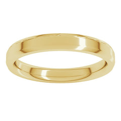 14K Yellow Gold 3 mm Beveled-Edge Comfort-Fit Flat Band Size 6