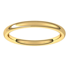10K Yellow Gold 2 mm Comfort-Fit European-Style Band Size 7