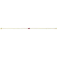 14K Yellow Gold Natural Pink Tourmaline  6 1/2-7-1/2" Bracelet