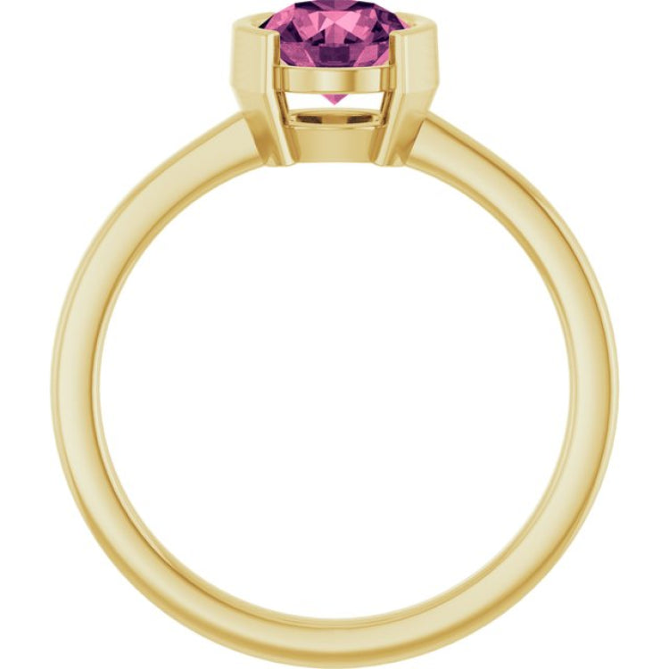 14K Yellow Gold Natural Pink Tourmaline Ring