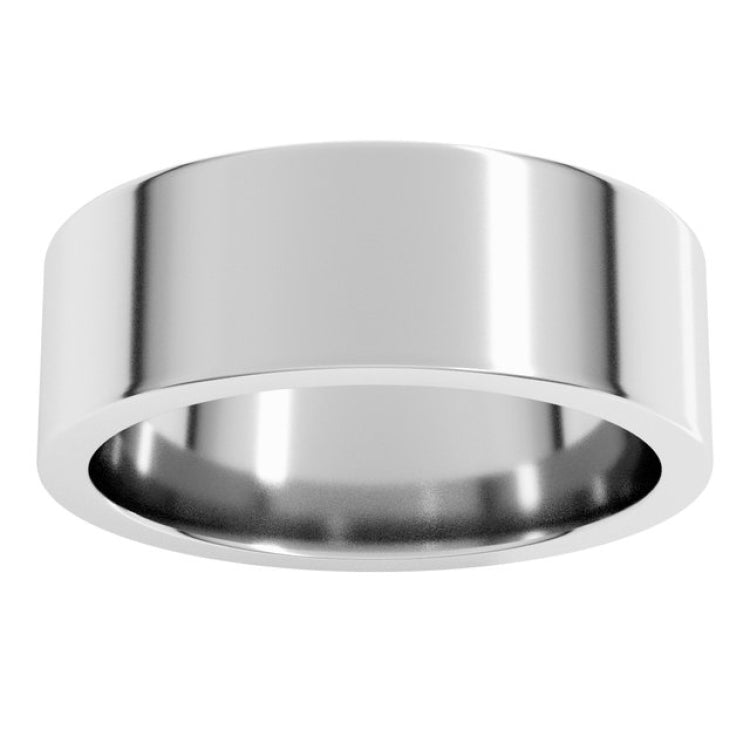 Sterling Silver 7 mm Comfort-Fit Flat Band Size 9.5