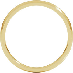 18K Yellow Gold 2.5 mm Lightweight Comfort-Fit Half Round Band Size 5.5