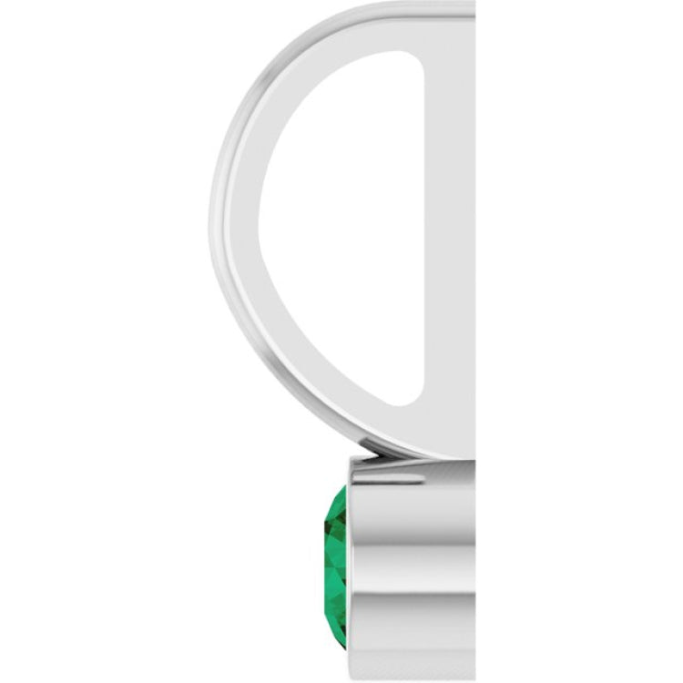 Sterling Silver Natural Emerald Charm/Pendant