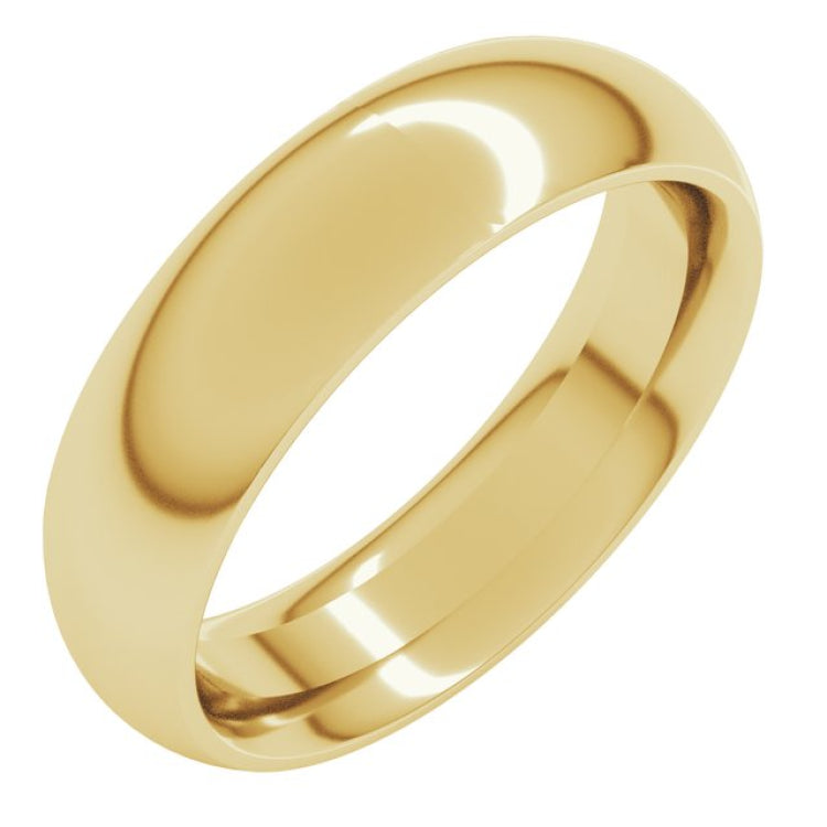 14K Yellow Gold 5.5 mm Comfort-Fit Half Round Band Size 11