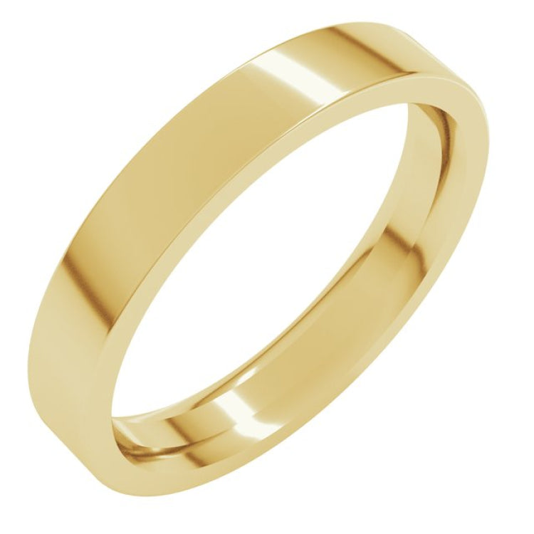 14K Yellow Gold 3.5 mm Comfort-Fit Flat Band Size 4